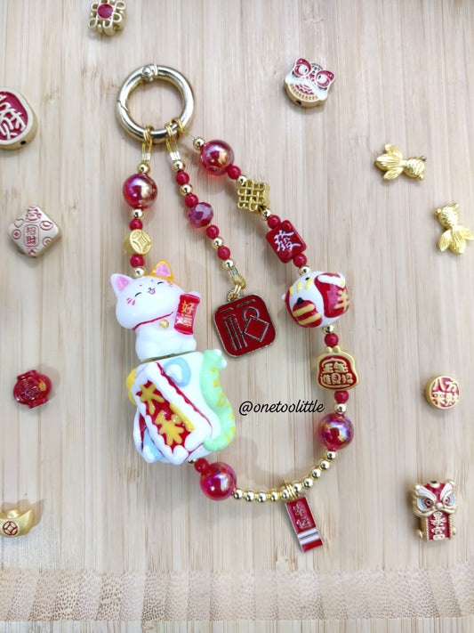 CNY Fortune Cat Phone/Bag Chain