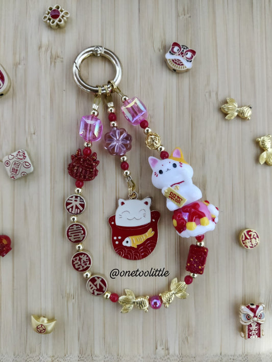 CNY Fortune Cat Phone/Bag Chain