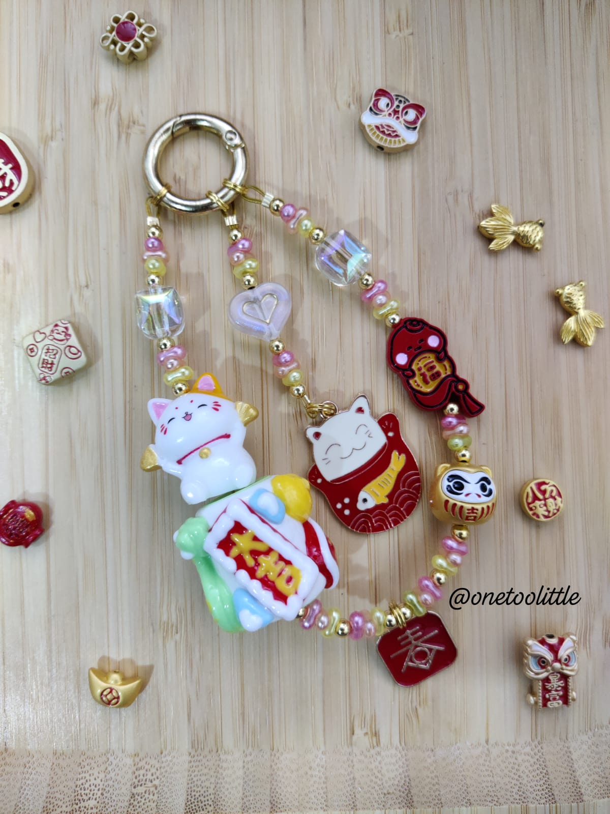 CNY Fortune Cat Phone/Bag Chain